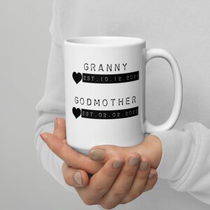 Godmother Christening Personalised Godparent new Granny Mug, New Grandma Gift, Grandma Coffee Mug, Grandma Gift from Baby, Gifts for Granny