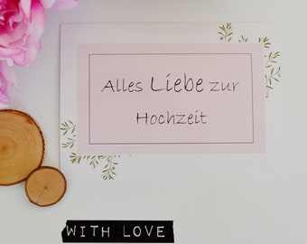 Postkarte - Hochzeit - Alles Liebe