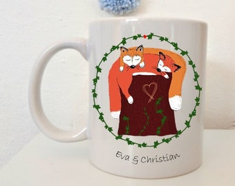 Personalized Couple Cup - Foxes