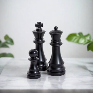 Oversized Large Ceramic Chess Piece Ornaments - Available in black, white or pink in king, queen or pawn style!