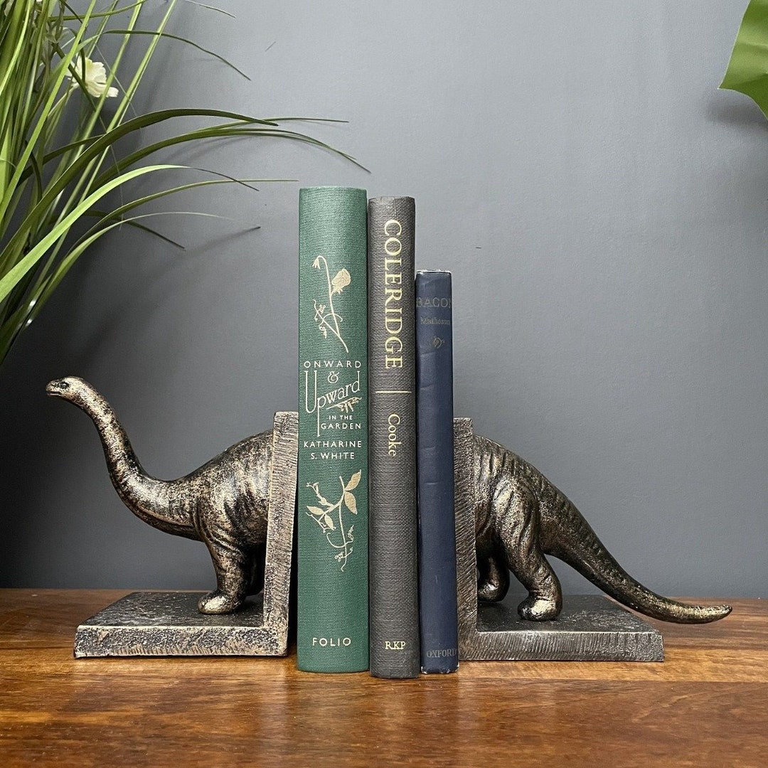 Brontosaurus Bronzed Cast Iron Dinosaur Bookends Etsy