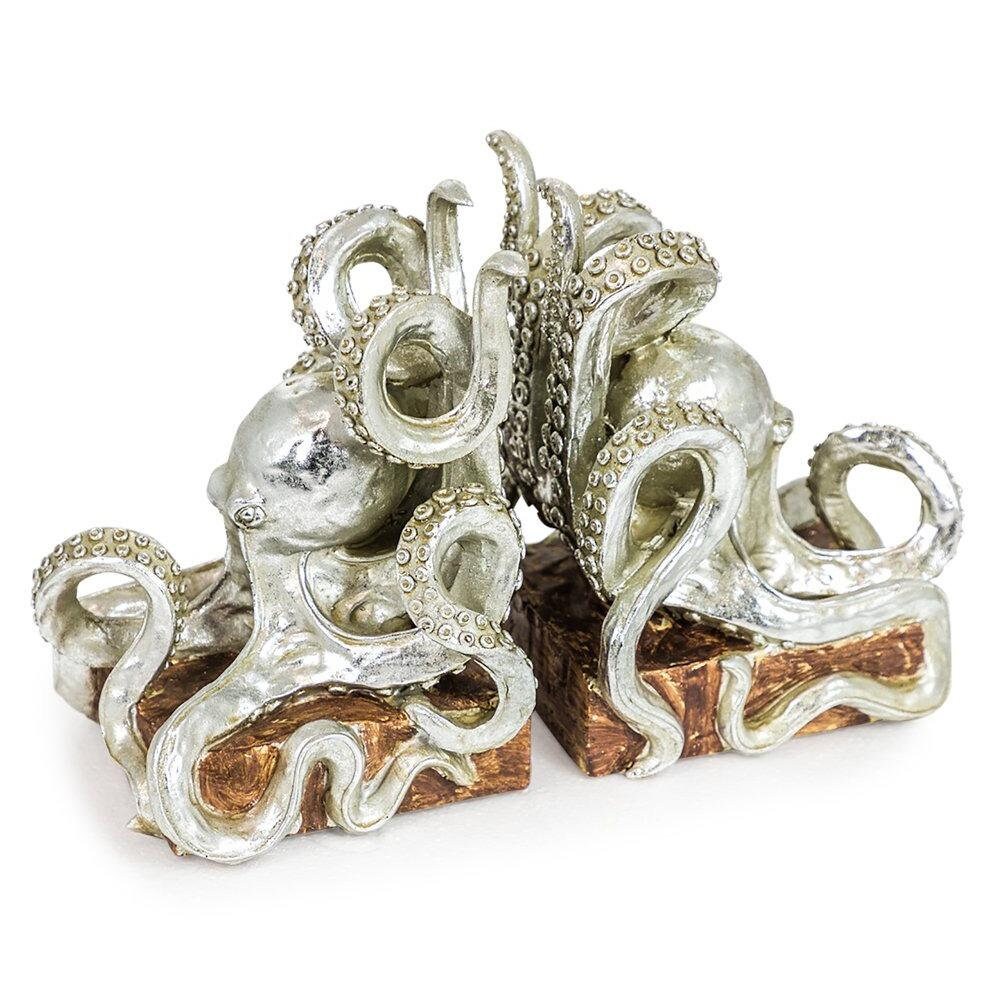 Antique Silver or Gold Octopus Bookends Etsy UK