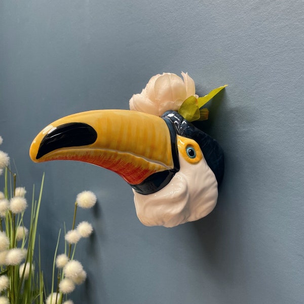 Toucan Storage Jars Wall Sconces and Vases - Handcrafted Ceramic Birds