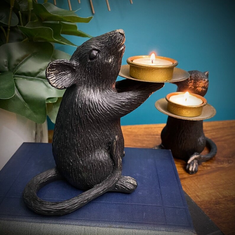 Vintage Style Mouse Tealight Candle Holder Pairs Available Etsy UK