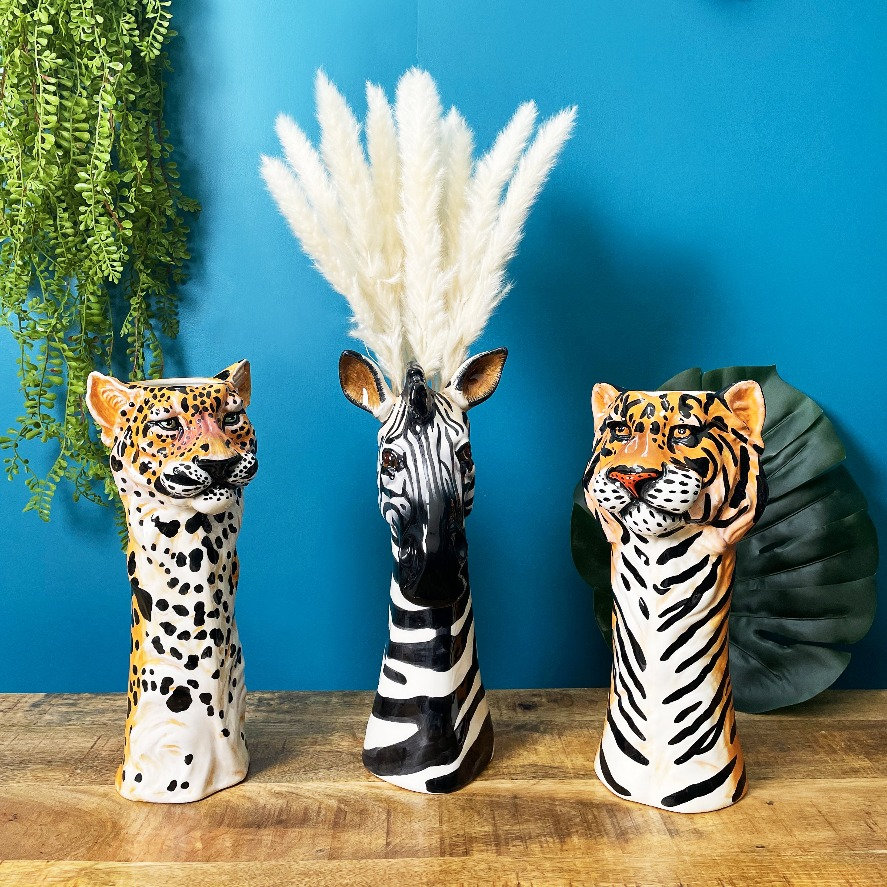 Leopard Head Ceramic Freestanding Vase or Storage Jar Planter Etsy UK