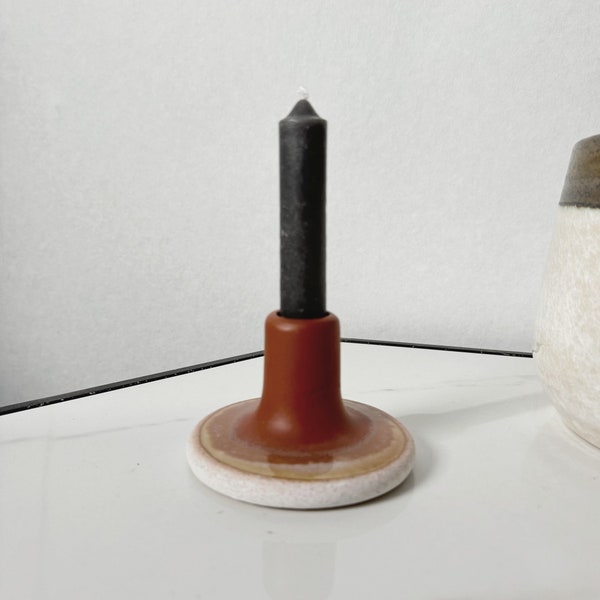 Terracotta Ombre Glaze Ceramic Dinner Candlestick