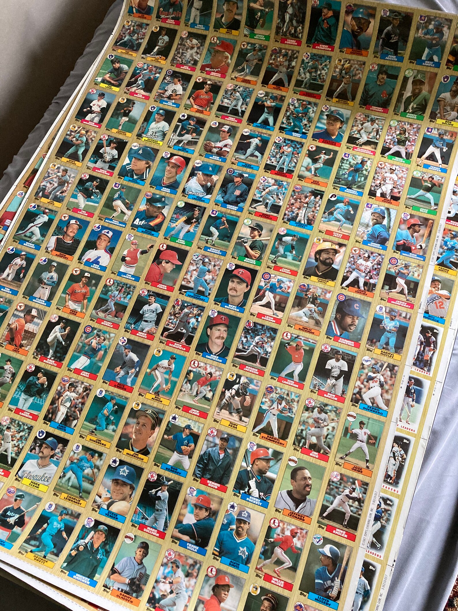 1987 topps uncut sheets baseball cards collection 6 sheets Etsy