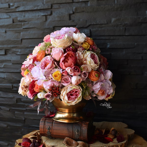 Faux Flower Arrangement Etsy