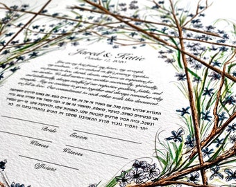 Wildflower Ketubah: Archival Fine Art Print, Windthrow