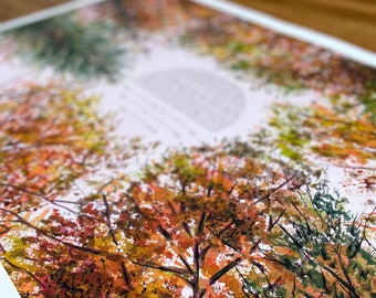 Autumn Forest Canopy Ketubah: Archival Fine Art Print, Windthrow