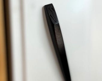 Black Wooden Mezuzah: Handcrafted, Outdoor/Indoor, Windthrow Evening Ember Mezuzah