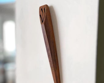 Walnut Wooden Mezuzah: Handcrafted, Indoor/Outdoor, Windthrow Ember Mezuzah