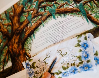 Southern Live Oak Ketubah: Archival Fine Art Print, Windthrow