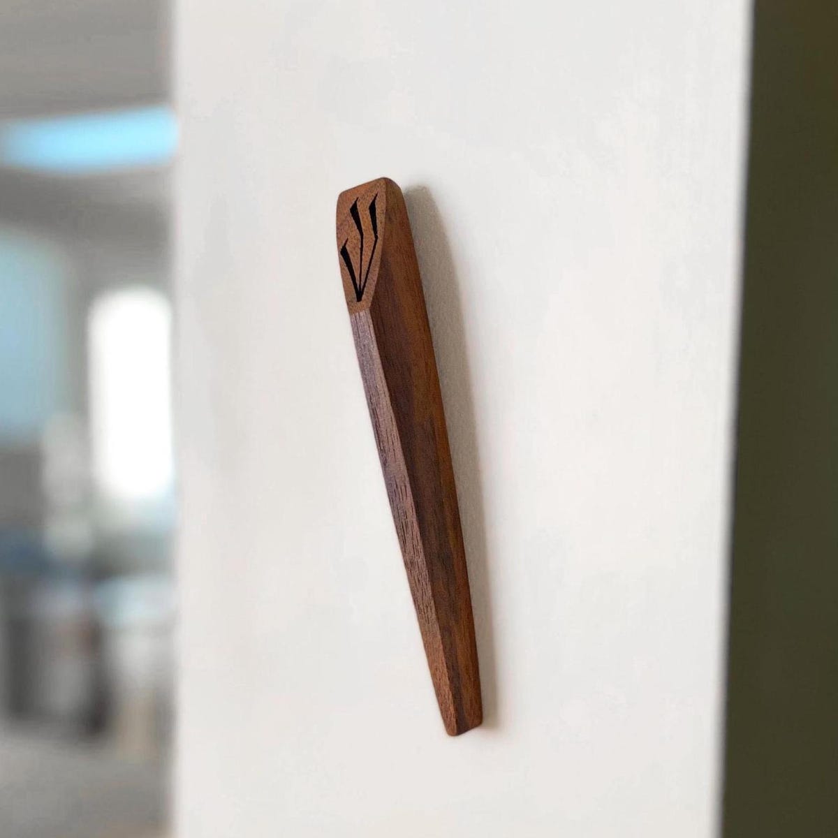 Walnut Ember Wooden Mezuzah