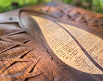 Hand Carved Wooden Ketubah by Windthrow