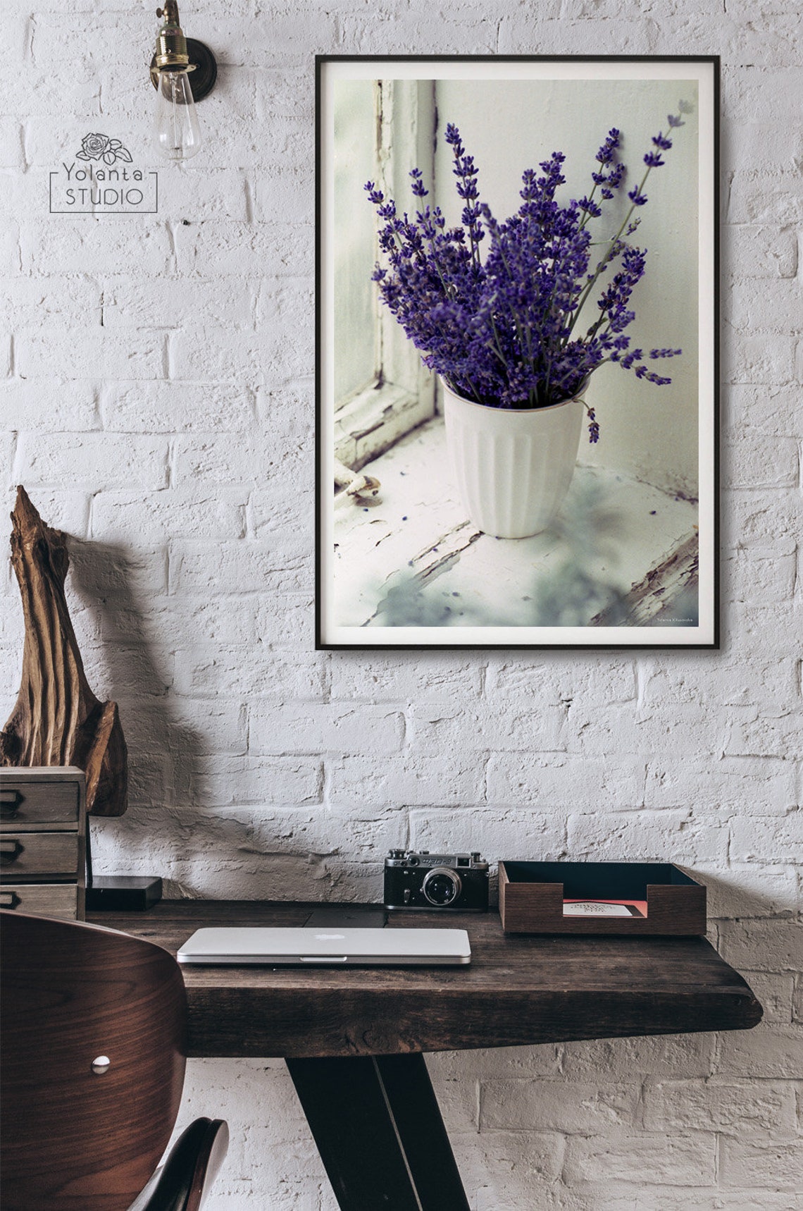 Lavender rustic floral wall art Lavender photography print Etsy