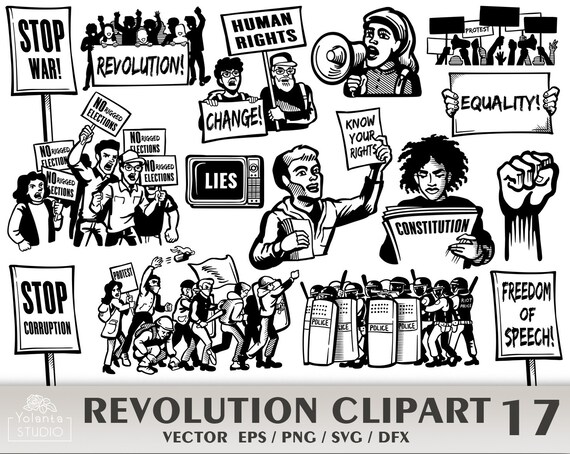 Svg Revolution Vektor Clipart Demonstration Faust Svg Etsy