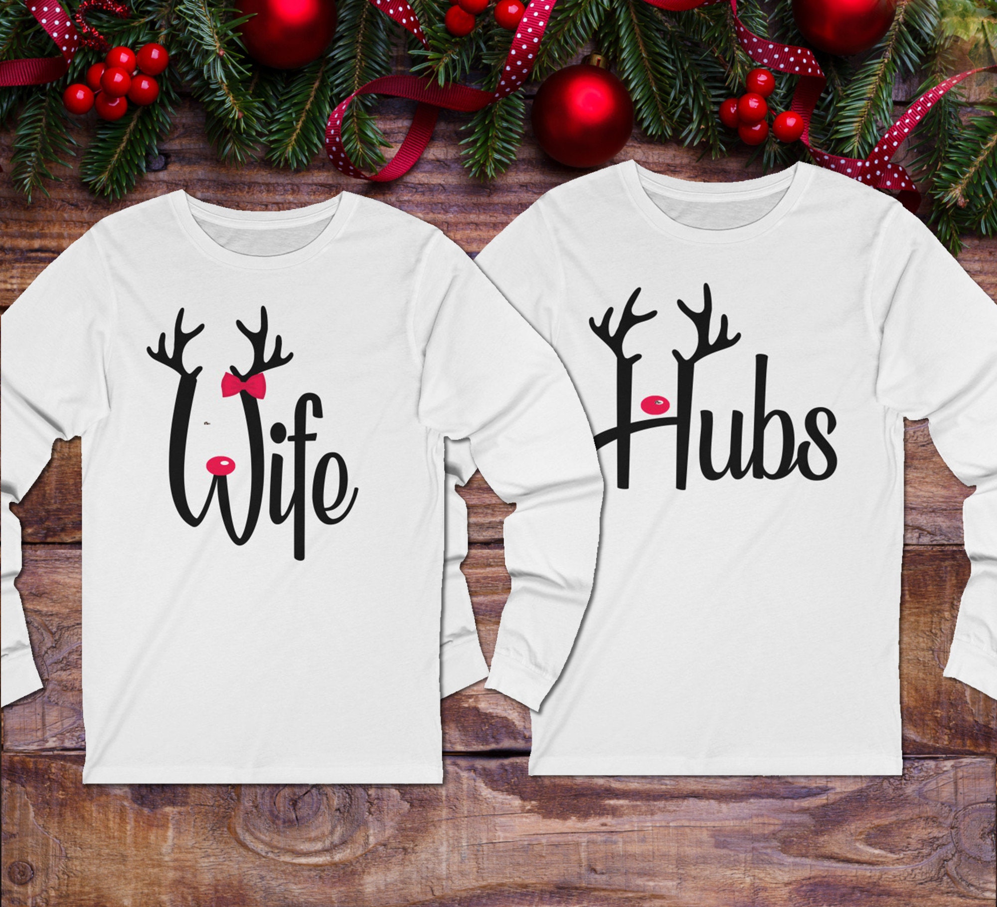 christmas husband and wife shirts