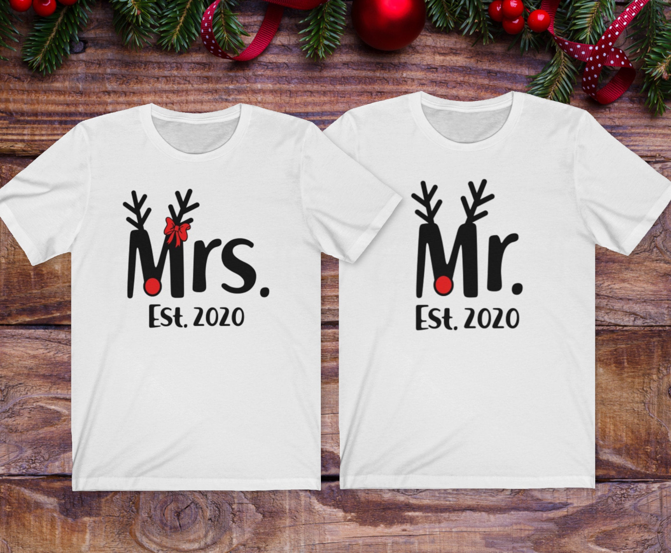 christmas husband and wife shirts