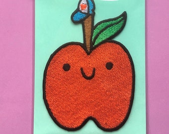 APPLE PATCH, opstrijkbaar, iron on patch, embroidered