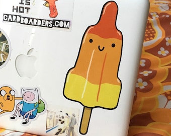 Vrolijke RAKETIJS STICKER, Vinyl Sticker met UV coating