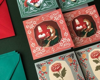 Set van 6 kaarten met enveloppen 'Cottage core' van Talitha Dijkhuizen