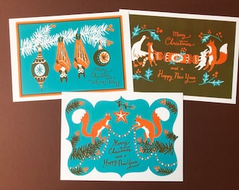 Set of 6 Christmas cards 'Forest Animals' by Talitha Dijkhuizen