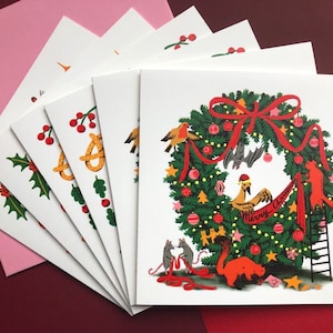 Set van 6 kerstkaarten met enveloppen van Talitha Dijkhuizen