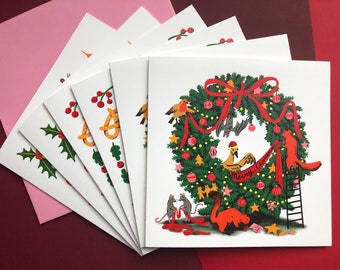 Set of 6 Christmas cards with envelopes by Talitha Dijkhuizen