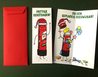 PRITTIGE KERSTDAGEN kerstkaartenset met enveloppen