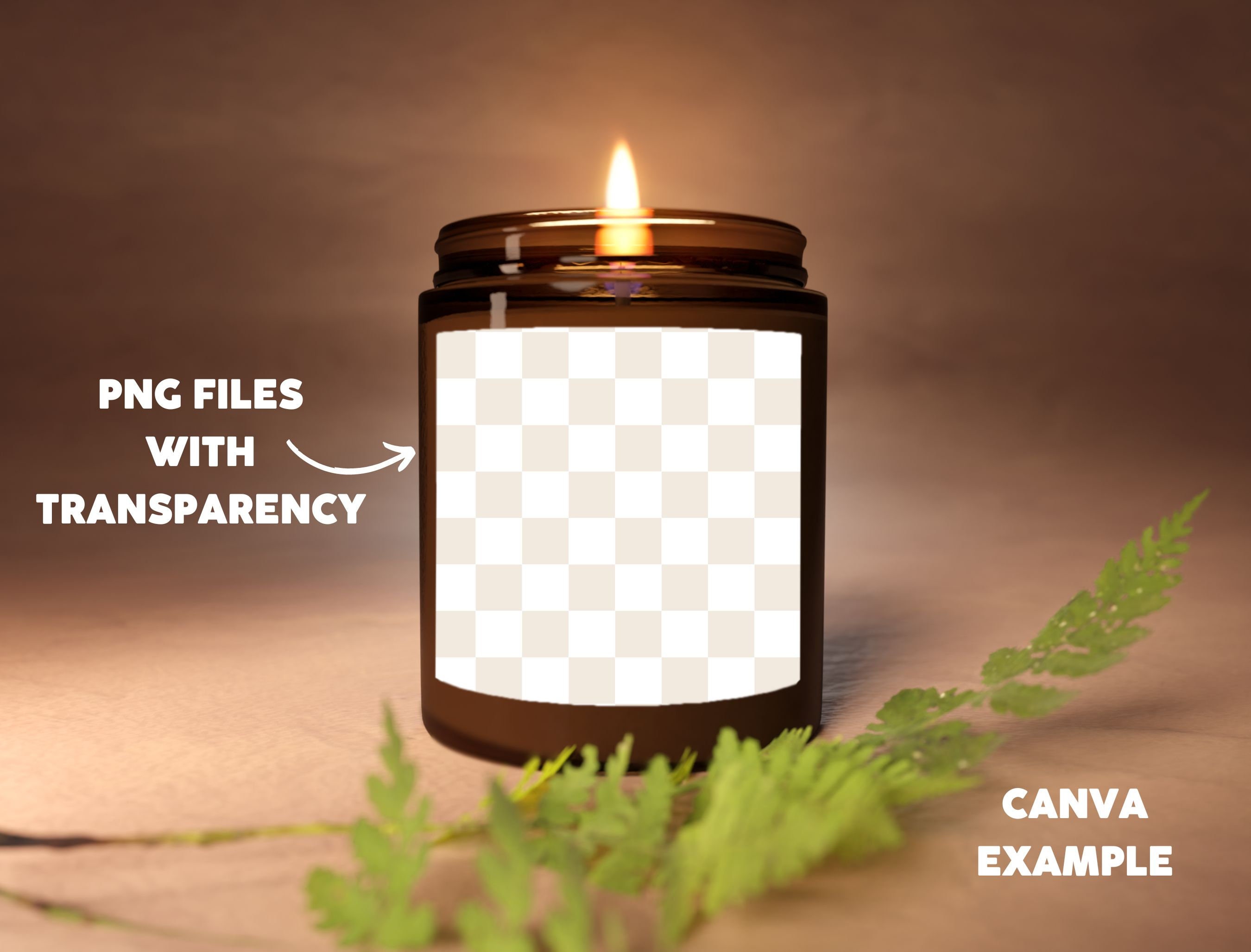 Candle Label Mockup Amber Glass Candle Jar Mockup Soy Candle Mockup