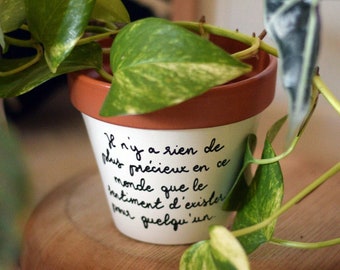 Flower pot, terracotta pot cover | Gift for friend, lover, couple, love quote, Valentine's Day gift with or without cup