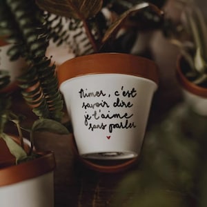 Blumentopf, Terrakotta Übertopf | Geschenk für Freund, Partner, Paar, Liebeszitat, Valentinstagsgeschenk mit oder ohne Schale