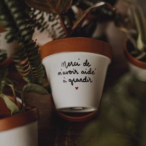 Personalized flower pot, cache pot &quot;Thank you for helping me grow&quot;, Thank you teacher, Nanny gift, ATSEM for end of school year
