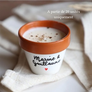 Mini vela de terracota personalizada (mini 20), pintada à mão, presente para convidados em eventos: casamentos, batizados, marcadores de lugar, decoração de mesa