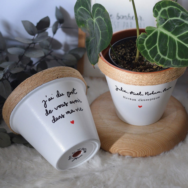 pot de fleur personnalisé cache pot personnalisé cadeau amour amoureux couple ami amie amitié cadeau fete des meres cadeau fete des mamies grand meres je t aime jtm i love you saint valentin st valentin anniversaire fete