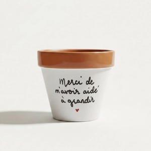 Vaso de flores personalizado, vaso de cache "Obrigado por me ajudar a crescer", Obrigado professor, Presente de babá, ATSEM | Fim de ano letivo | Natal