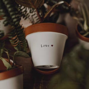 Personalized "Love" flower pot, Valentine's Day planter, Personalized terracotta love & friendship gift, gift idea for women, friends