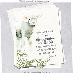 8 cards and envelopes - Watercolor verse from the Bible - Encouraging and inspiring- John 11:25- Easter Message