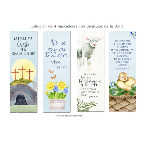 Marcadores - Bible Bookmarks in Spanish- Perfect to add in with a card for a special friend. Marcadores en Español. Easter verses