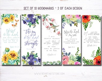10 Bookmarks- Watercolor verse from the Bible - Encouraging and inspiring-