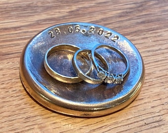 Anniversary ring dish - Forged Bronze, gift wrapped