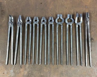 Full set of blacksmiths tongs