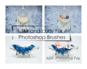 20 Photoshop Brushes for Fur and Curly Fur - ABR File Digital Download - very realistic Look!