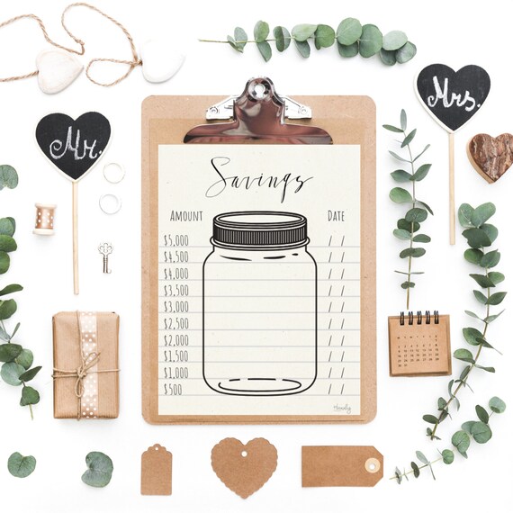 Printable Savings Jar Savings Tracker Printable Colorable | Etsy