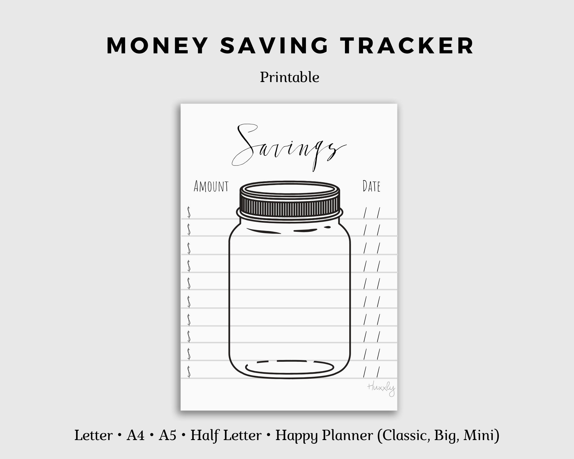 Savings Jar Savings Tracker Savings Tracker Money Savings - Etsy