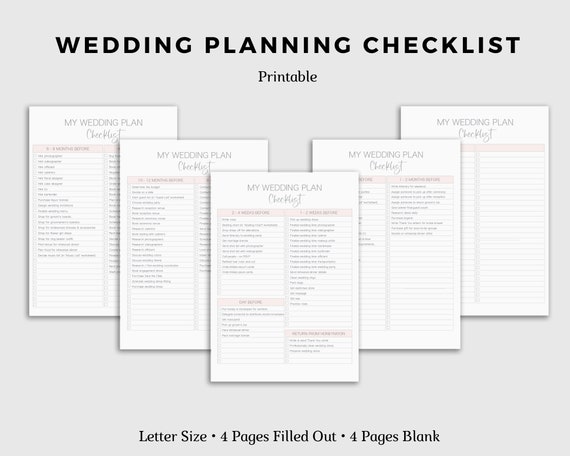 wedding checklist printable wedding planner to do list etsy