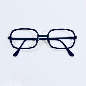 Vintage Mod Black Rectangle Eyeglasses