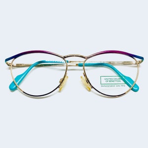 Vintage 80s Benetton Colorful Cateye Eyeglasses