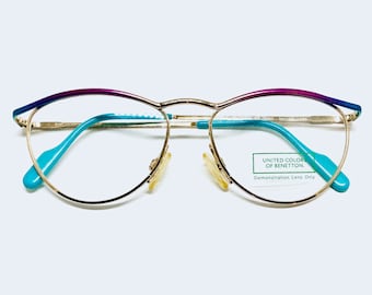 Vintage 80s Benetton Colorful Cateye Eyeglasses